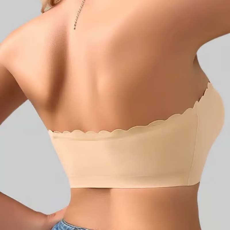 Sømløs frontlukking med skulderstropper og bandeau-bh
