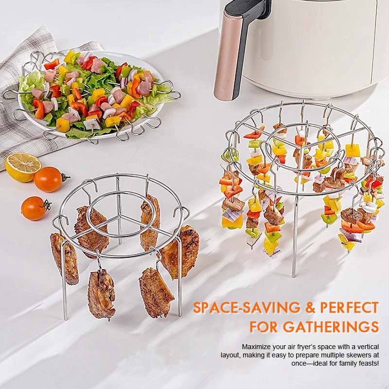 🔥 Air Fryer Skewer Rack | 360 ° jevn matlaging, sprø og saftig! 🍢