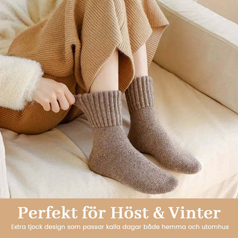 🧦 5 Par Dame Ullsokker – Varme Midtsokker