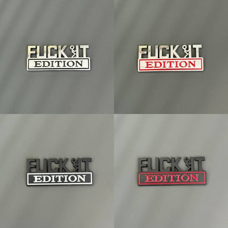 đ„Siste dag 50 % rabattđ„Fvck It Edition 3D-emblemer, morsomme klistremerker til biler, lastebiler, SUV-er og motorsykler