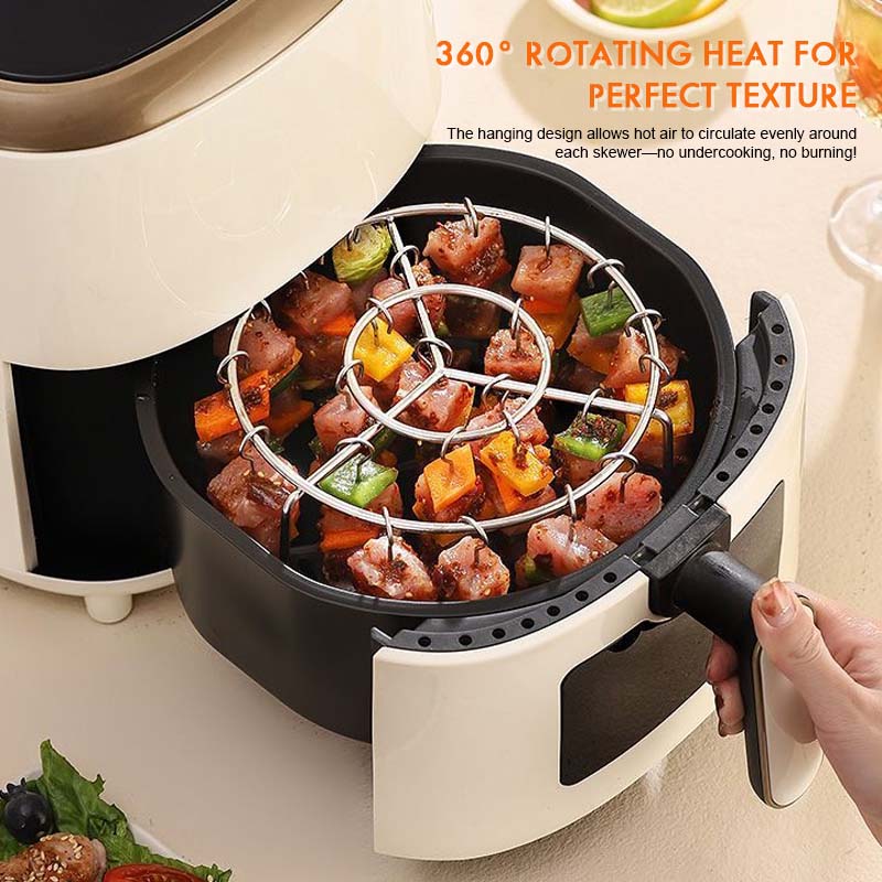 🔥 Air Fryer Skewer Rack | 360 ° jevn matlaging, sprø og saftig! 🍢