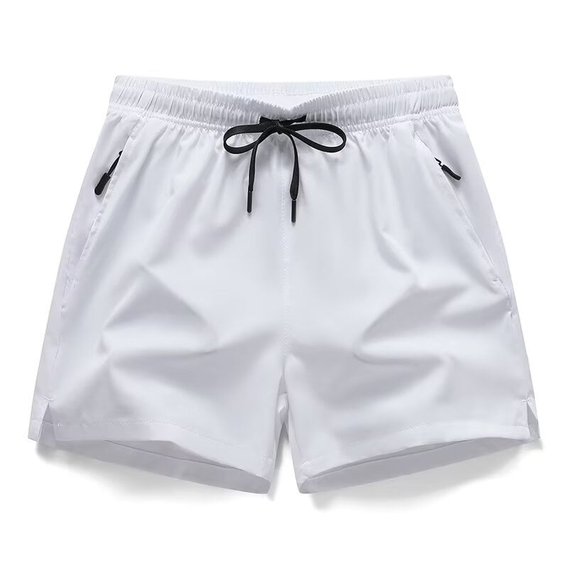 Shorts med bokstavtrykk og snøring i livet for menn -- hurtigtørkende shorts