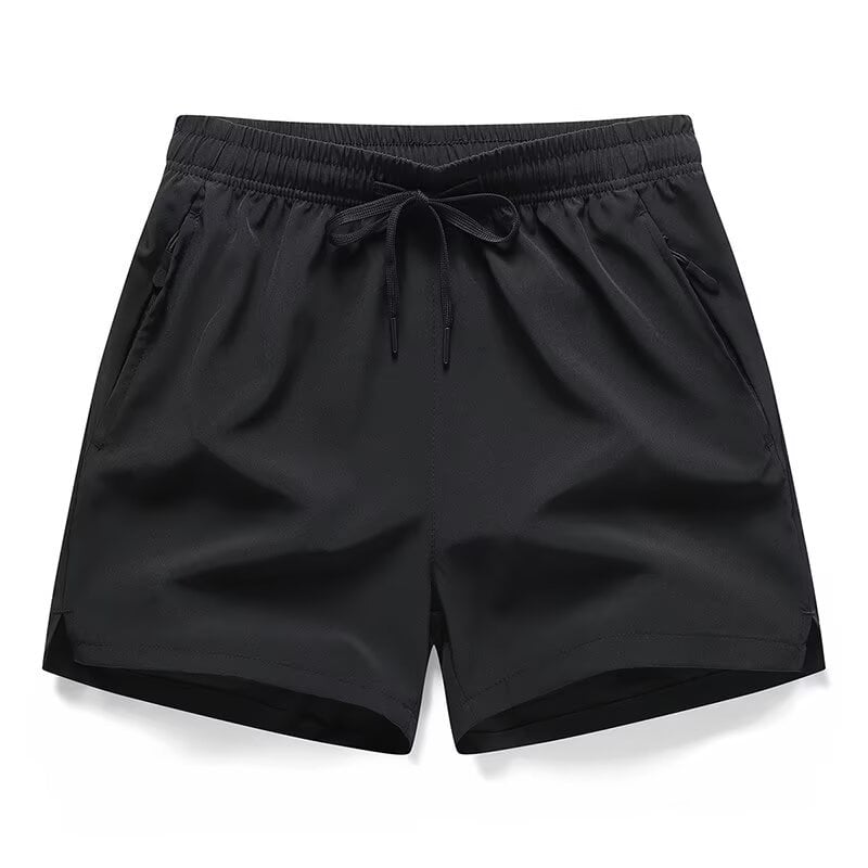 Shorts med bokstavtrykk og snøring i livet for menn -- hurtigtørkende shorts