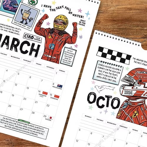🏎️📅 F1 Scrapbook Race Calendar 2026 – Begrenset opplag av veggkalender for motorsportentusiaster! ✨🏁