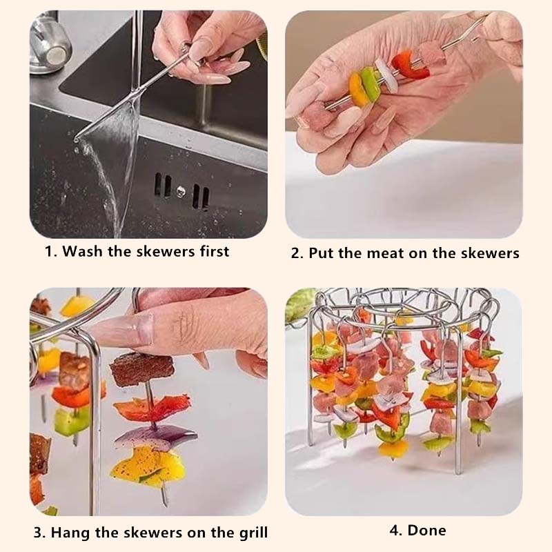 🔥 Air Fryer Skewer Rack | 360 ° jevn matlaging, sprø og saftig! 🍢