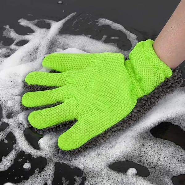 Double-sided five-finger car wash gloves