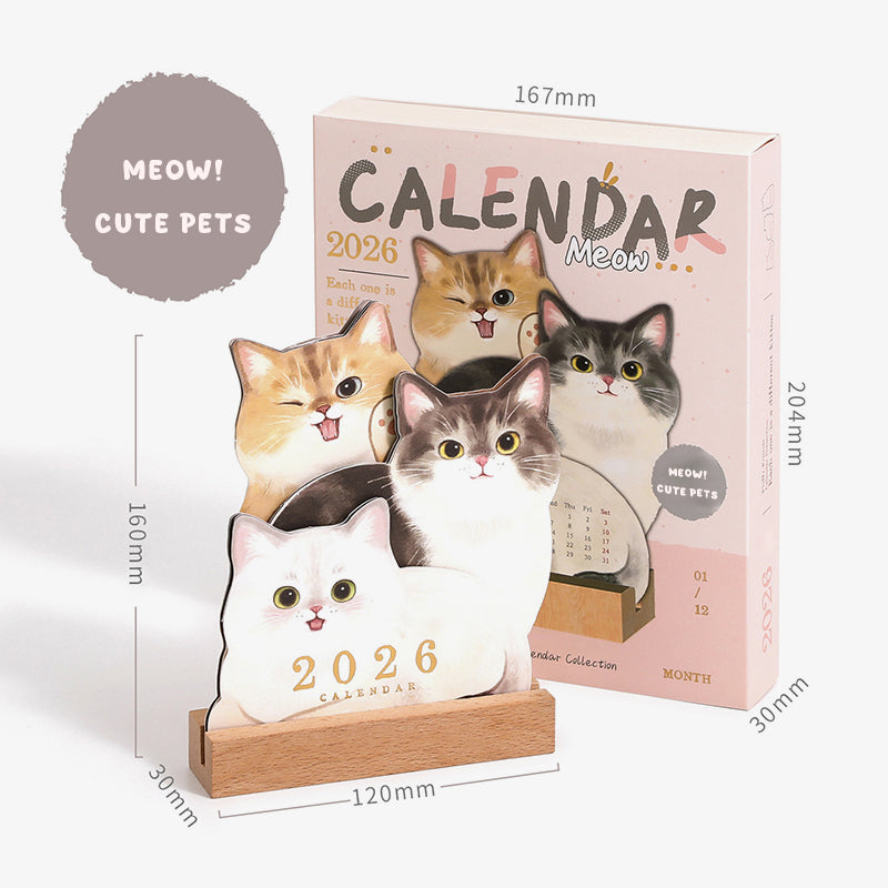 📅🐾 3D-bordkalender med katter og hunder – et år fullt av søthet på skrivebordet ditt! ✨😻🐶