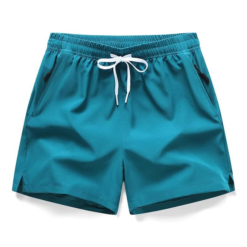 Shorts med bokstavtrykk og snøring i livet for menn -- hurtigtørkende shorts