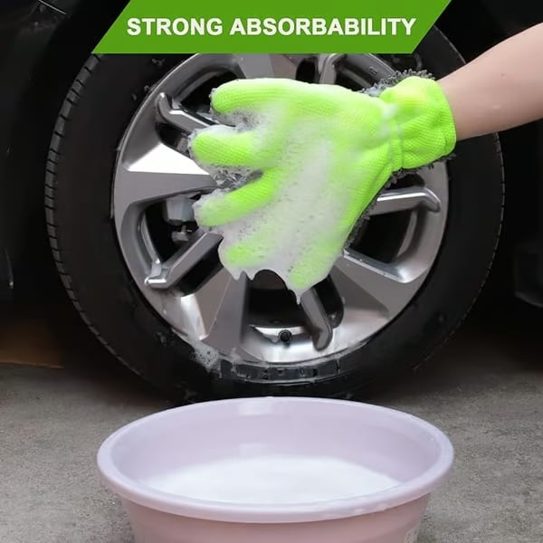Double-sided five-finger car wash gloves