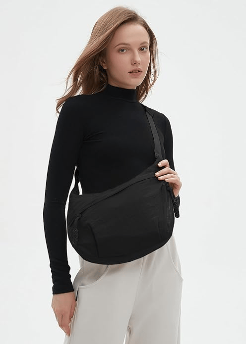 🔥Fasjonabel skulderveske i nylon i ensfarget design🔥