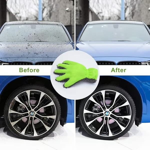 Double-sided five-finger car wash gloves