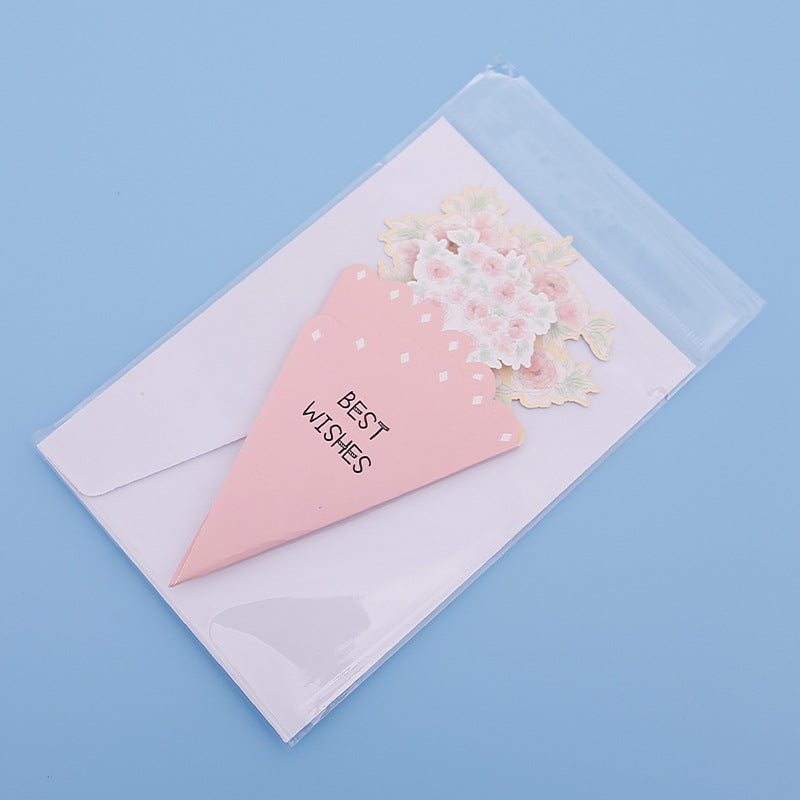 💐3D-blomsterbukett-gratulasjonskort – kreative blomsterkort med konvolutter
