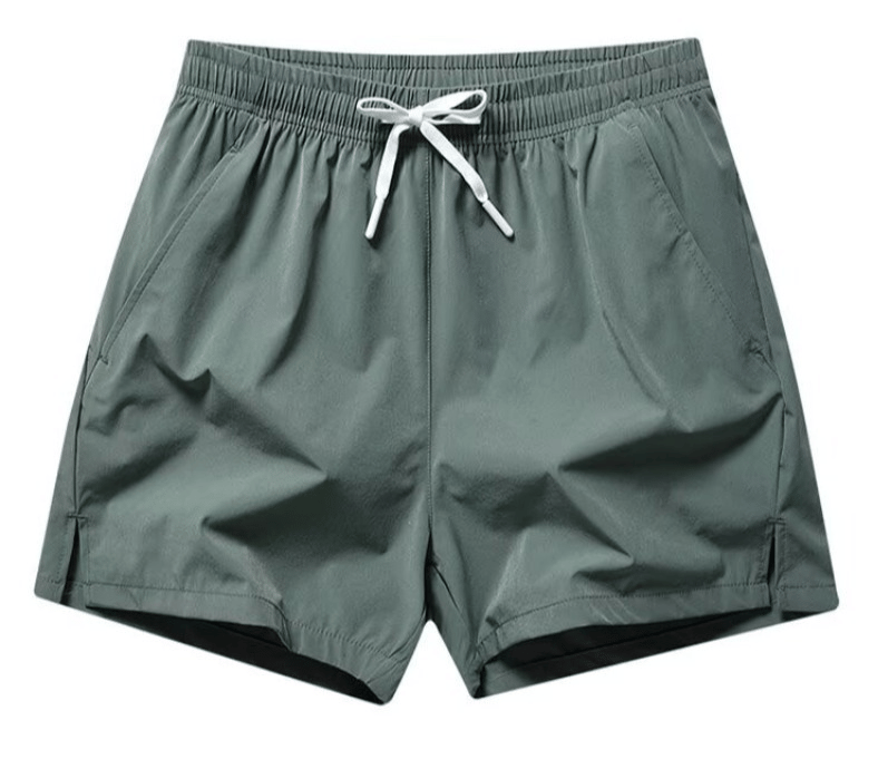 Shorts med bokstavtrykk og snøring i livet for menn -- hurtigtørkende shorts