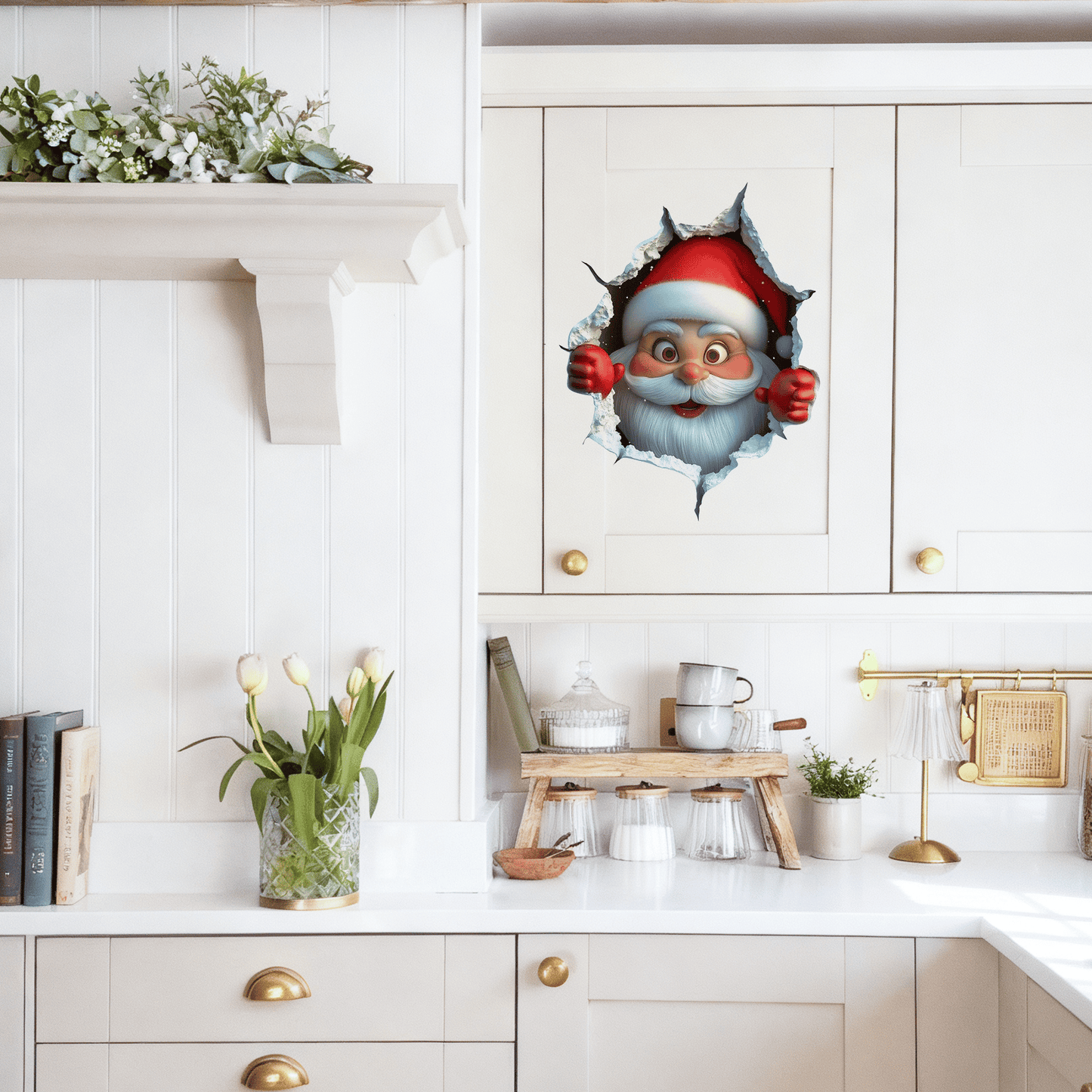 🎄3D-pop-up-klistremerker med julenissen🎅