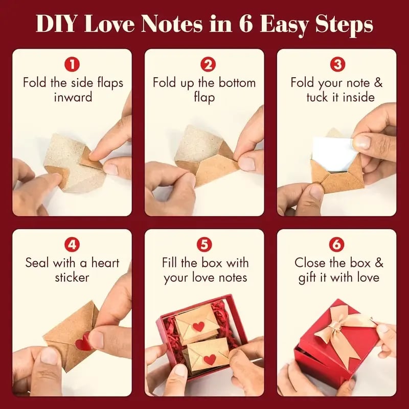 🌹DIY Love Letter Box – Mini blanke kort og konvolutter ✨💖