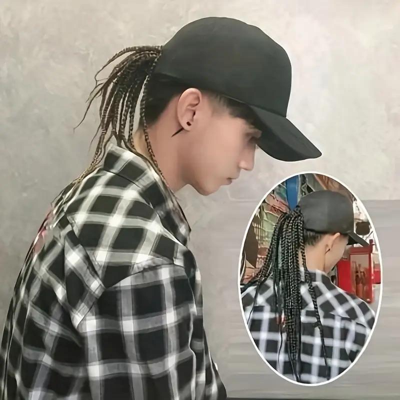 Flettet baseballparykkhette – Trykklås med sikrede dreadlock