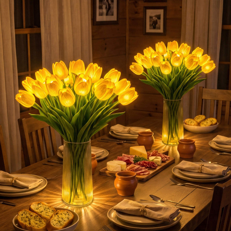 En strålende romantisk tulipanlampe