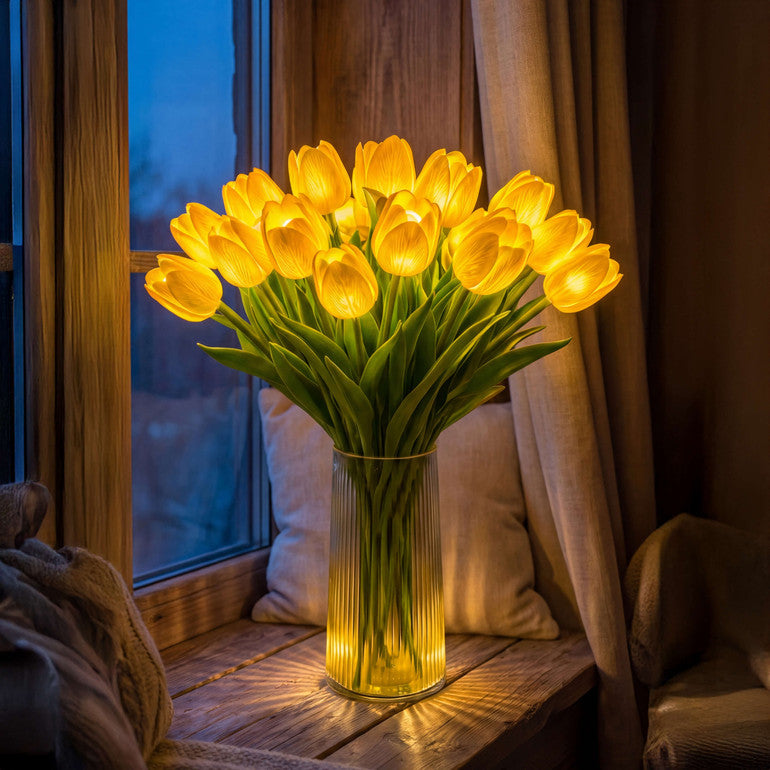 En strålende romantisk tulipanlampe