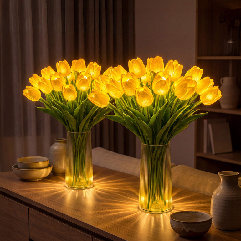 En strålende romantisk tulipanlampe