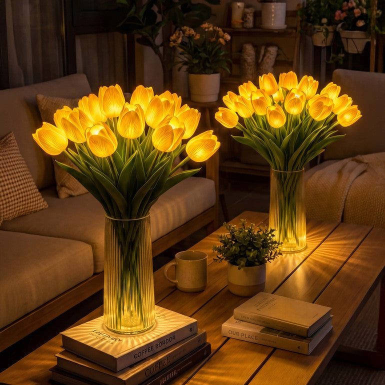 En strålende romantisk tulipanlampe