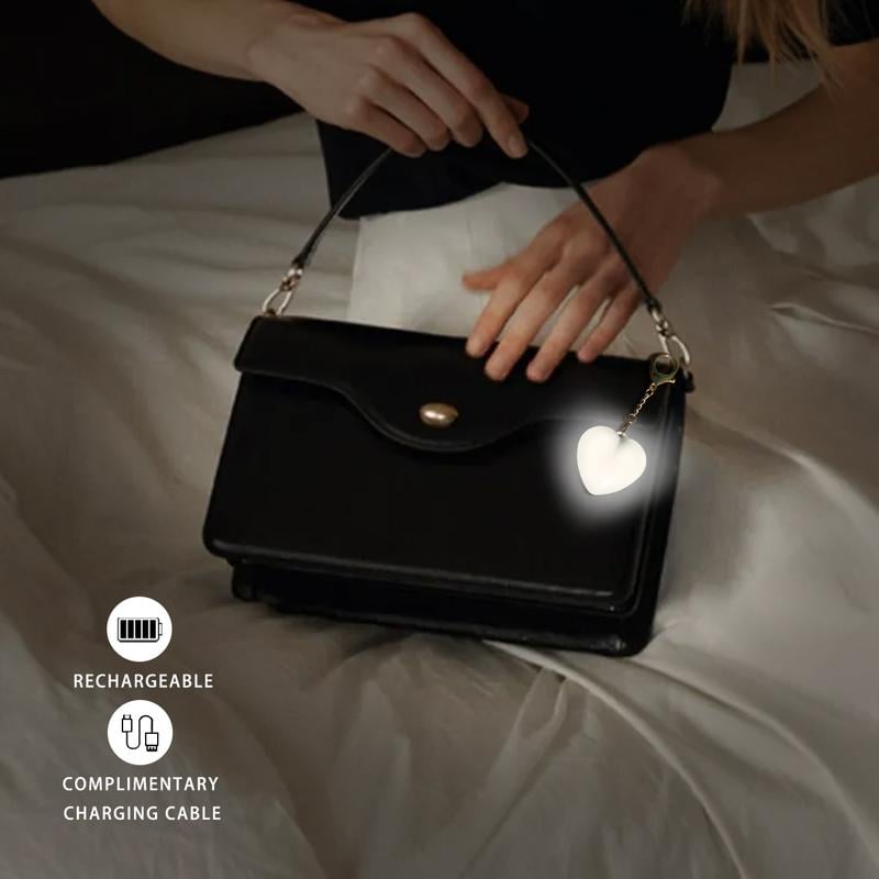 💖✨ Lett lommebok i hjerteform – Berøringsfølsom LED-oppbevaringspose med hjerte- og sirkelmotiver! ✨👛