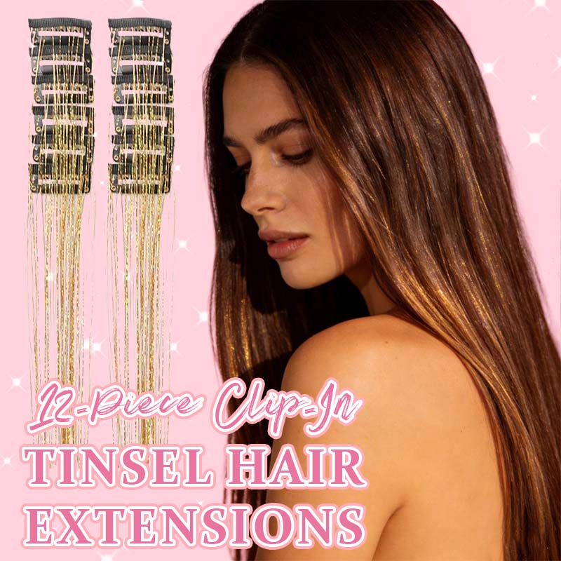 🔥KJØP 1 FÅ 1 GRATIS（24 stykker）✨ [Instant Sparkle] 12-delers clip-in hårforlengelser med glitter | Skinner på få sekunder! 🦄💖