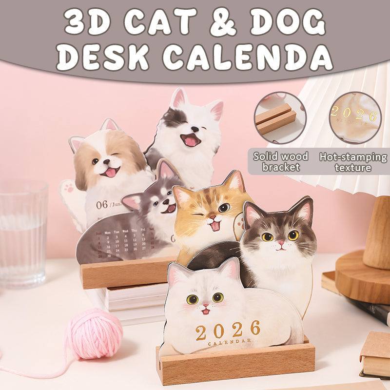 📅🐾 3D-bordkalender med katter og hunder – et år fullt av søthet på skrivebordet ditt! ✨😻🐶
