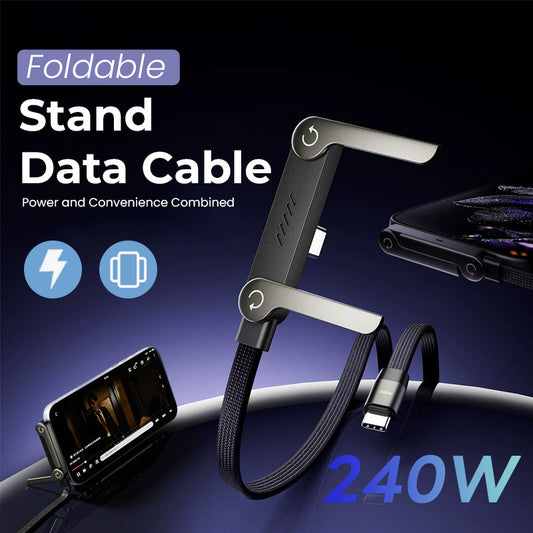 ⚡2-i-1 usynlig ladekabel – 240W hurtigladekabel med innebygd telefonstativ