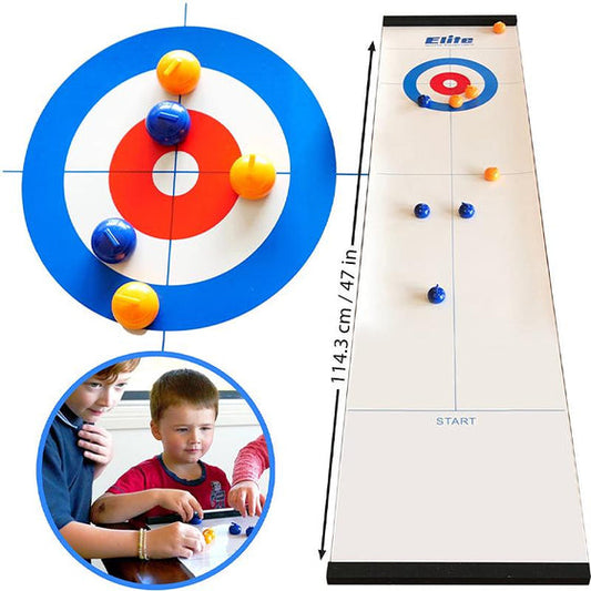 🥌✨ Bordcurling-spill – morsomt familiespill for 2–8 spillere! ✨👨👩👧👦