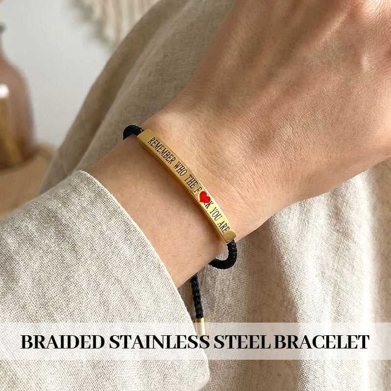 ✨📿 Vevde Armband i Rustfritt Stål – Motiverende Inspirasjonsarmbånd med Fjerningstrykk! ✨🦾