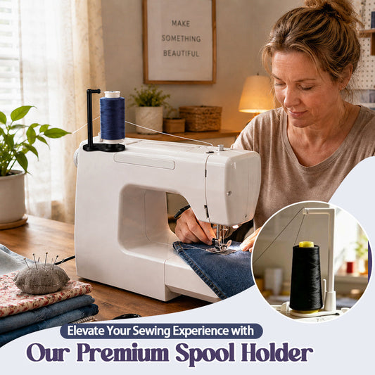 Symaskinens øvre spoleholder – vertikalt stativ for store spoler