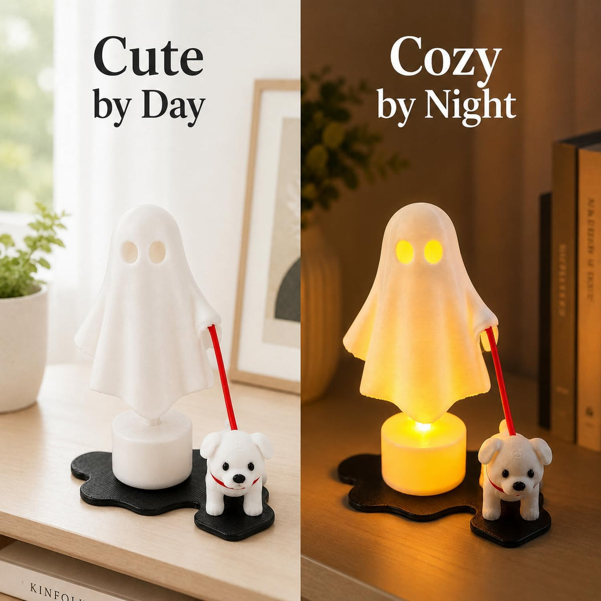 👻🐾 Nattlys med spøkelseshund til Halloween