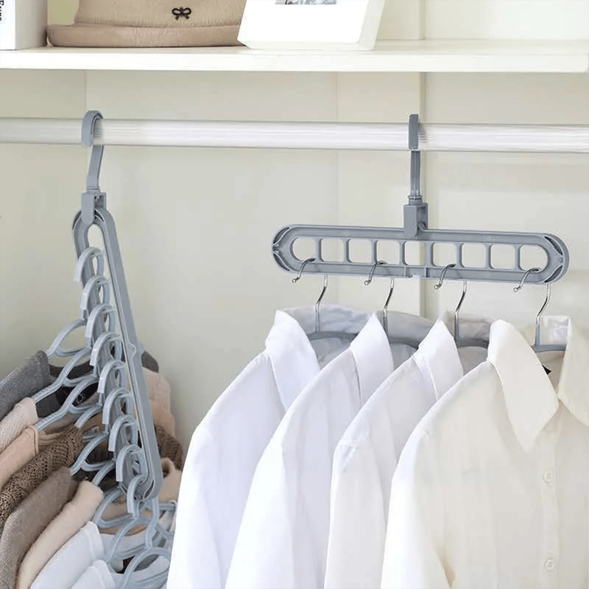 🔥👚 9-i-1 smart kleshenger – Frigjør 85 % av plassen i skapet ditt!