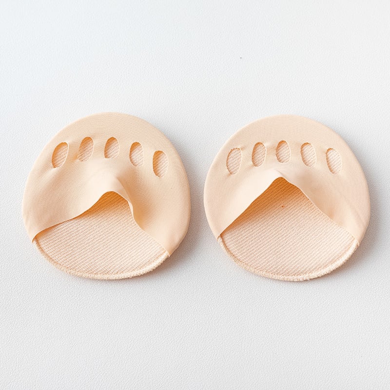 👠✨ Fem-tå forfotputer for kvinner | Støtdempende innleggssåler for høye hæler | Svart/beige