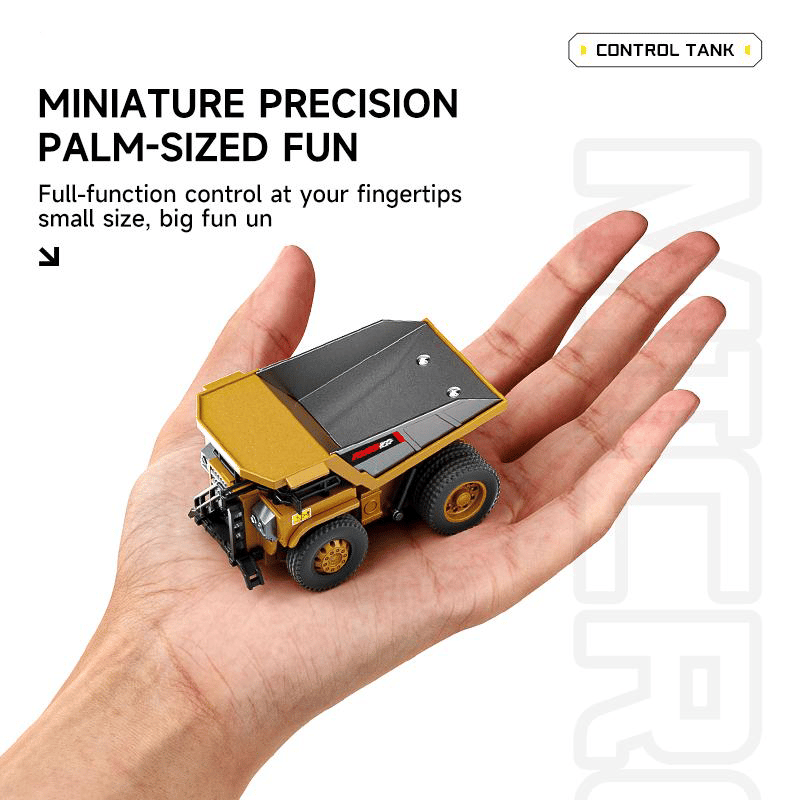 🚜 1:64 Mini fjernstyrt modell av anleggsmaskin laget av høykvalitetslegering