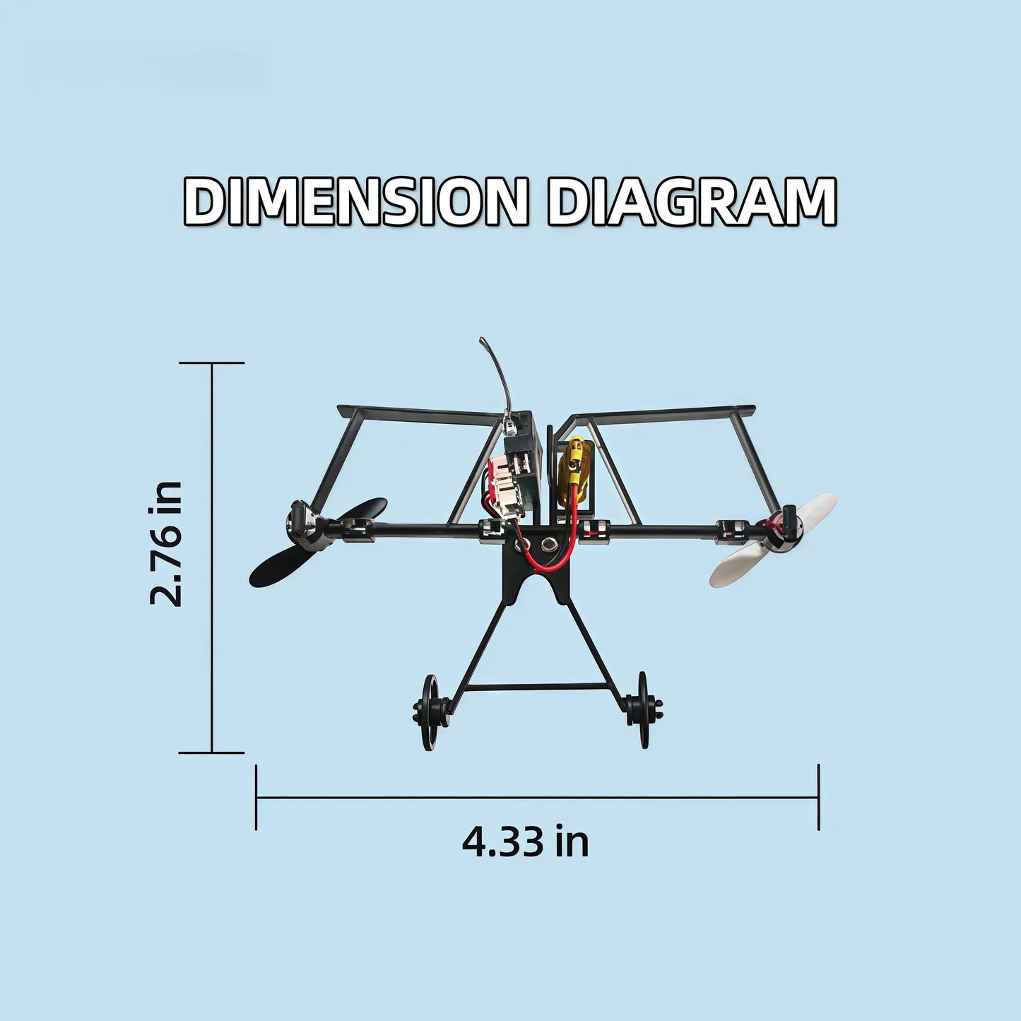 Hotfree Power-Up RC-papirfly-sett med gyrostabilisator – elektrisk fjernstyrt fly til selvbygging med to propeller, lett og sammenleggbart STEM-leketøy