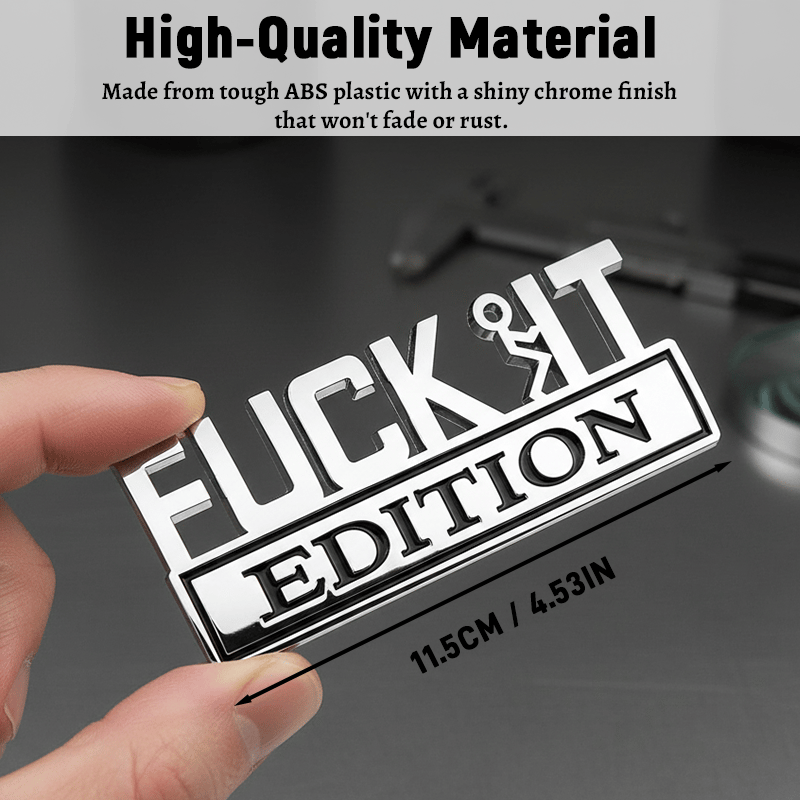 🔥Siste dag 50 % rabatt🔥Fvck It Edition 3D-emblemer, morsomme klistremerker til biler, lastebiler, SUV-er og motorsykler