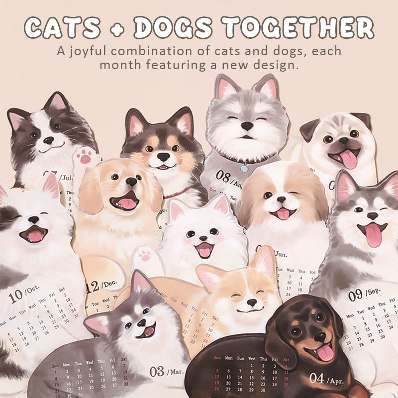 📅🐾 3D-bordkalender med katter og hunder – et år fullt av søthet på skrivebordet ditt! ✨😻🐶