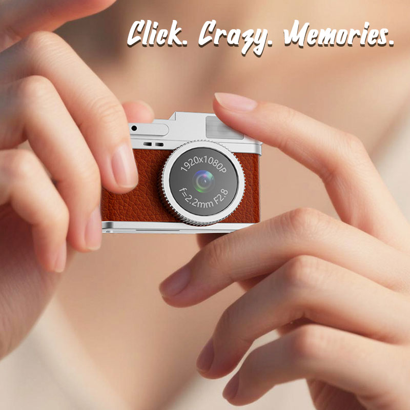 📸✨ Retro Mini Camera – Kompakt smykkekamera med vintage-design for skarpe, spontane fotominner! ✨🎞️