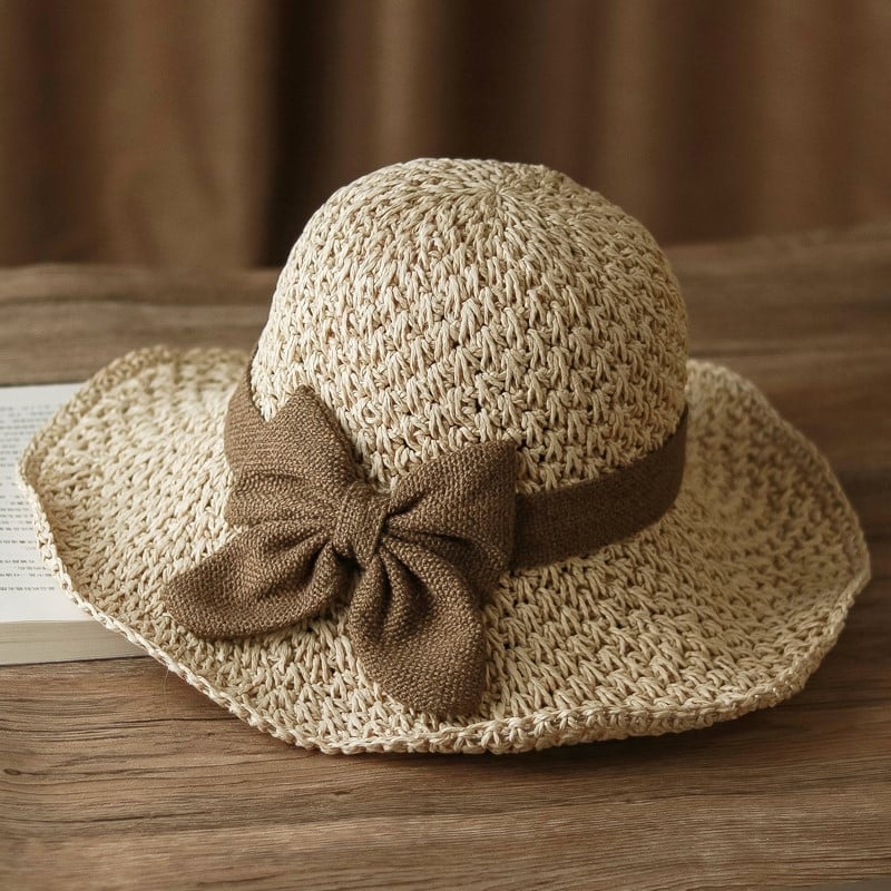 🎀 Siste dag-tilbud: 49 % rabatt👒 | Stråhatt med retro-sløyfe – sammenleggbar og luftig til sommeren