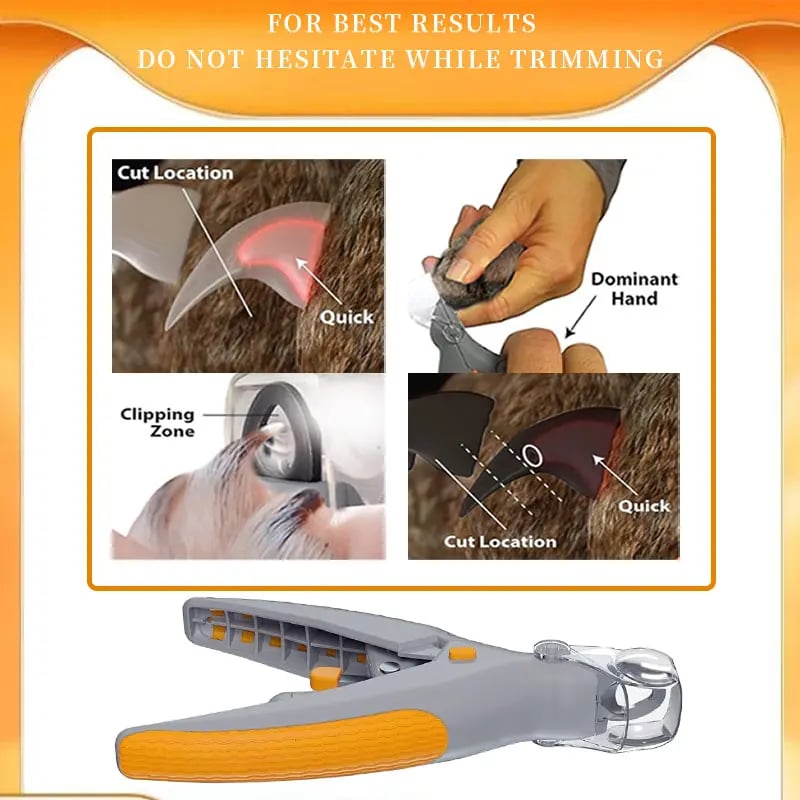 🐾✨ LED-negleklipper for kjæledyr med 5X forstørrelsesglass – sikker og smertefri klipping for katter og hunder! ✨✂️