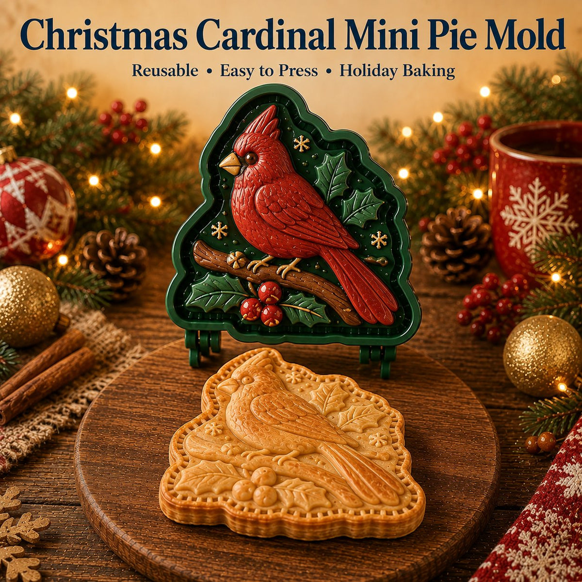 🎄16-delers samling med designede mini-paiformer til jul | Gjenbrukbare, pregede former for å lage detaljerte paier med motiv av julenissen, snømann, reinsdyr, juletre og andre julemotiver 🥧✨