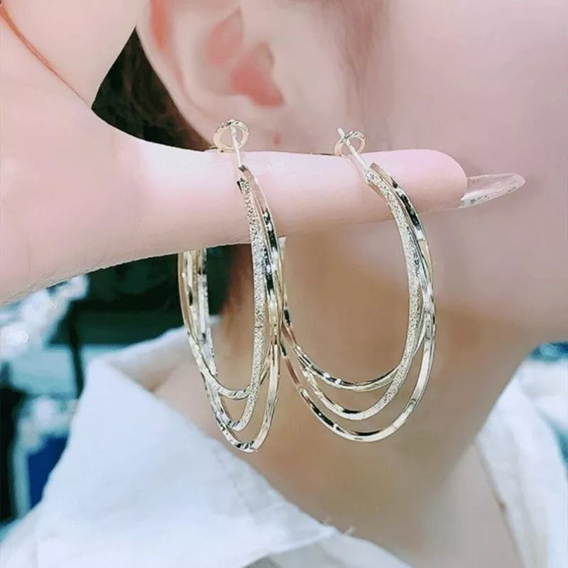 🎁Flerlags hoop-øreringer