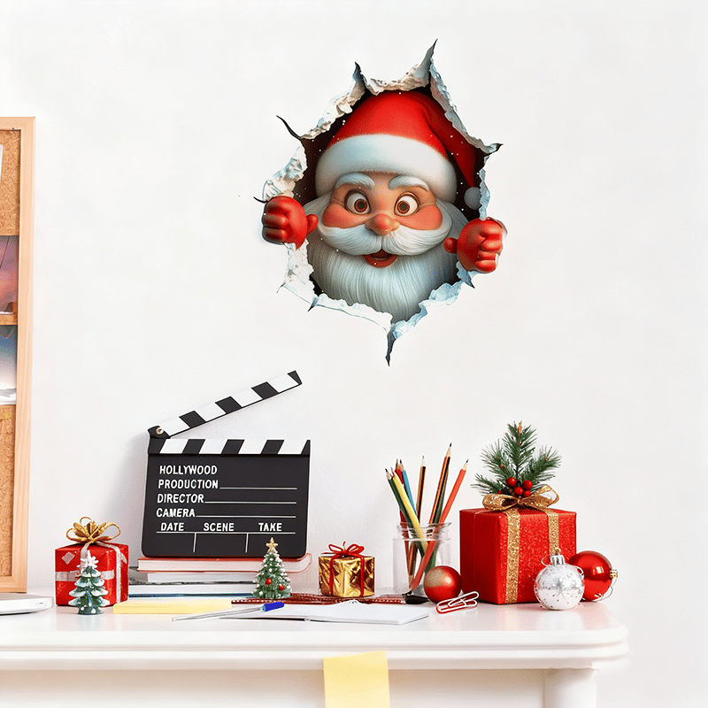 🎄3D-pop-up-klistremerker med julenissen🎅