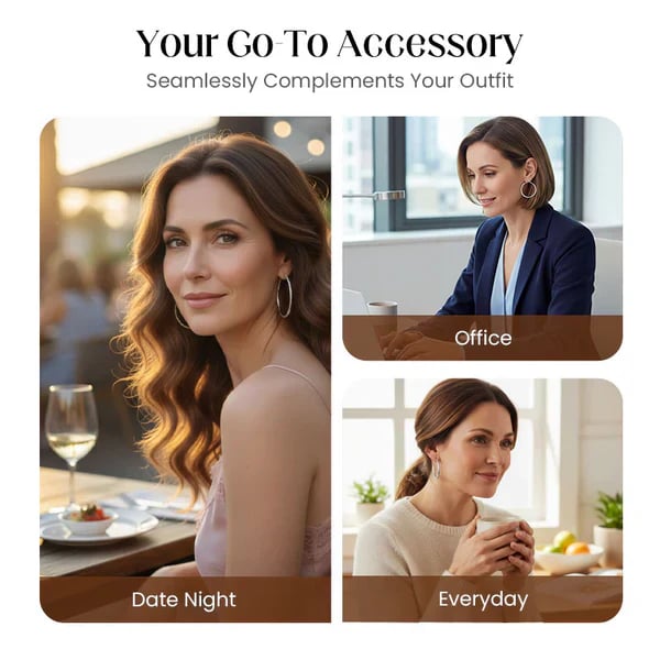 🎉KJØP 1, FÅ 1 GRATIS🎁Diamantslipte hoop-øreringer for kvinner – elegante, glitrende 💎