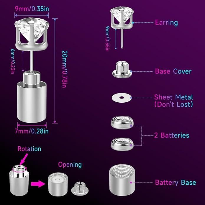 🌟✨ LED-lysende øredobber – Glødende diamanttiara-øreringer til fester og festivaler! ✨👑