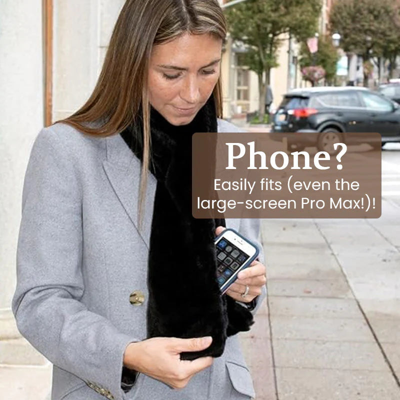 🧣✨ Hemmelig lommeskjerf – skjult glidelås i halsen til telefon, kort og nøkler! ✨📱