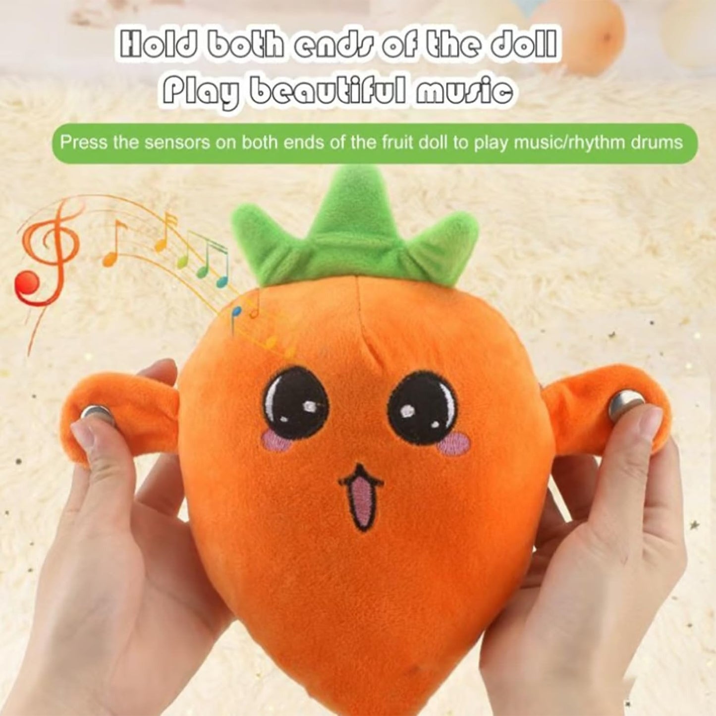 💕Nå med 49 % RABATT💖Interaktivt musikk-plysj-sett🍌🍓🥕