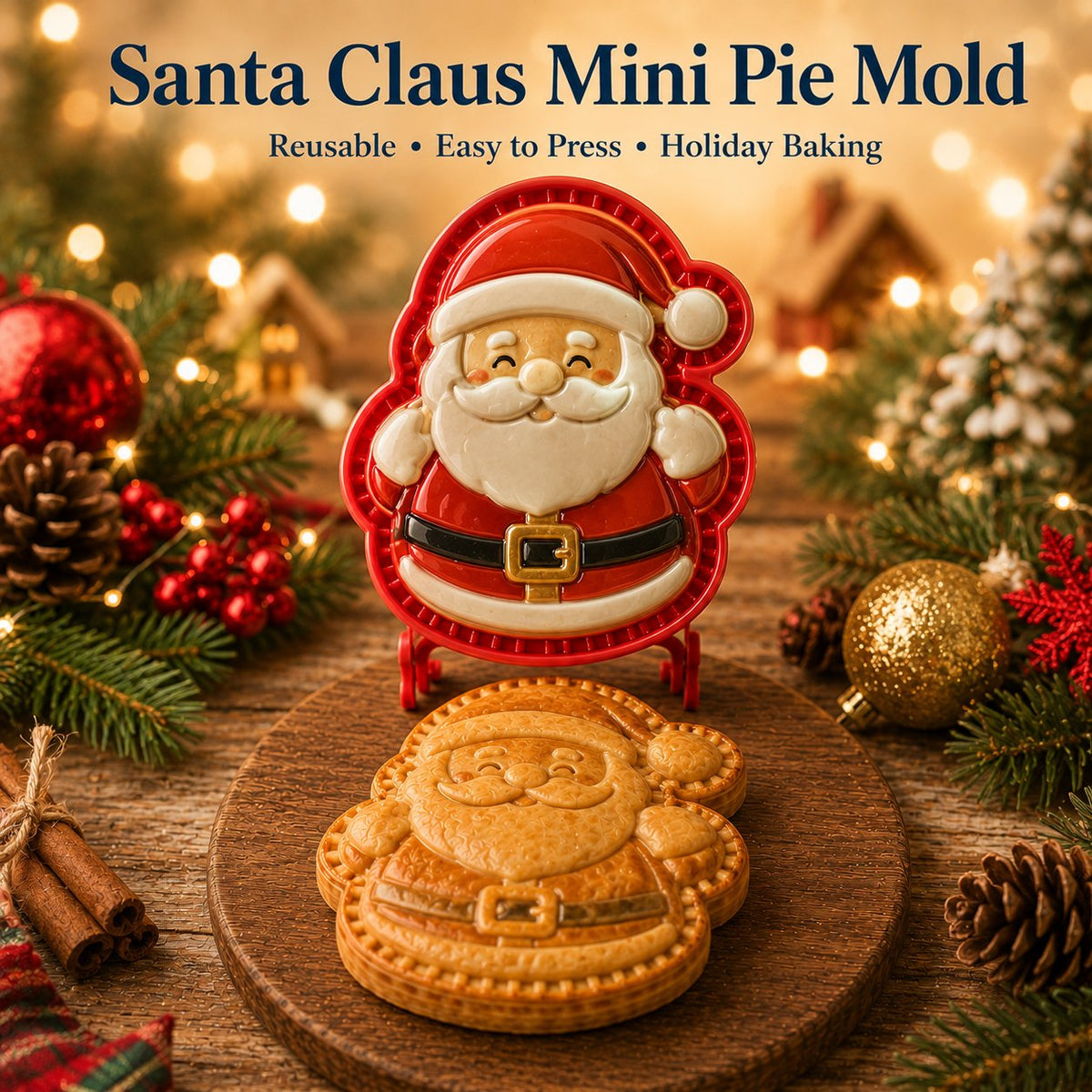 🎄16-delers samling med designede mini-paiformer til jul | Gjenbrukbare, pregede former for å lage detaljerte paier med motiv av julenissen, snømann, reinsdyr, juletre og andre julemotiver 🥧✨