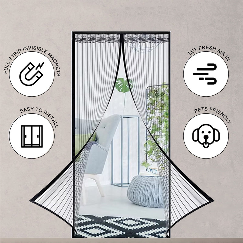 🦟 Hold skadedyr unna – installeres på 2 minutter! Dørgardin av magnetisk nett! 🚪✨